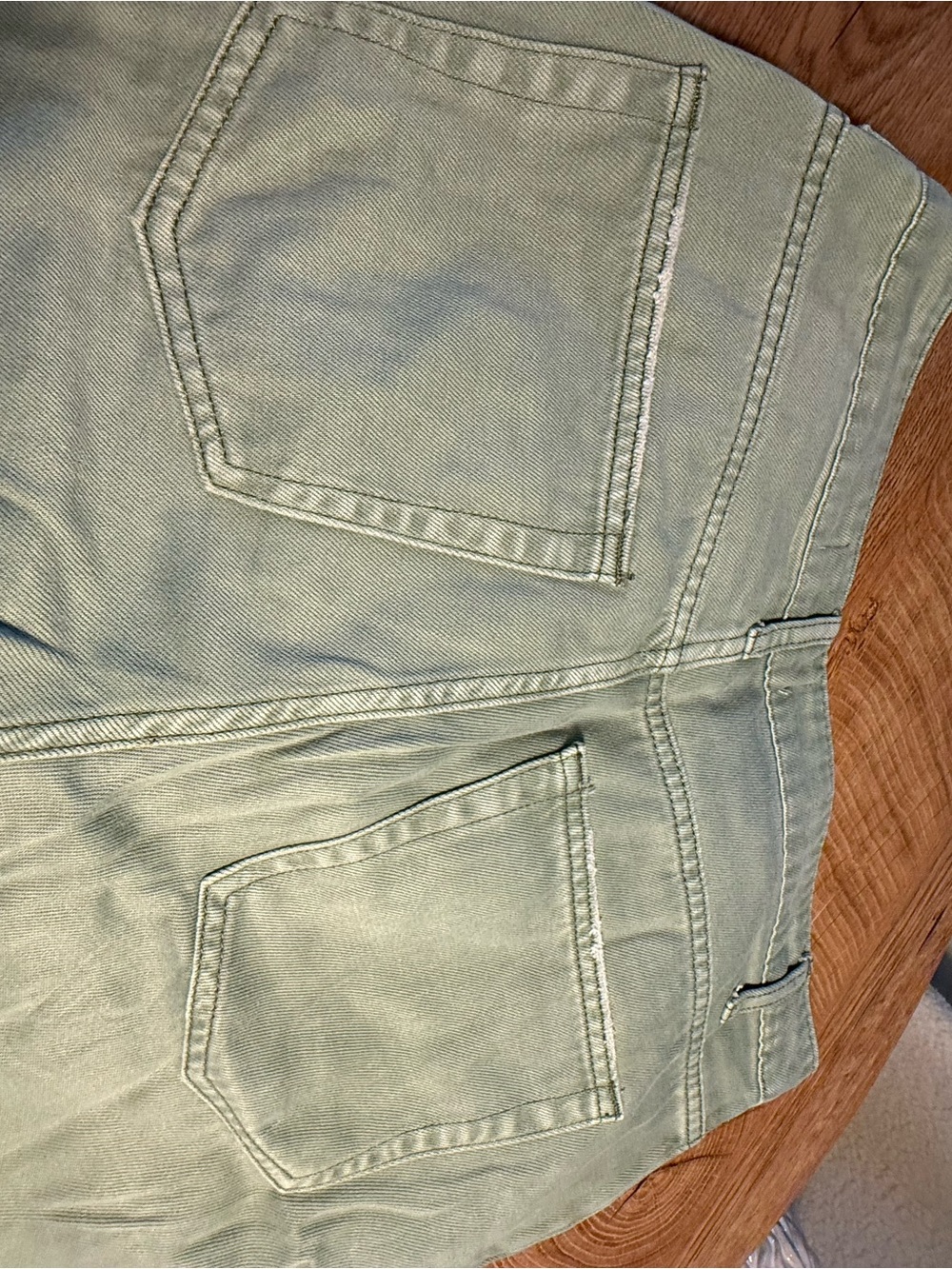 Women's Light Sage Distressed Flare Jeans - Picture 8 of 8